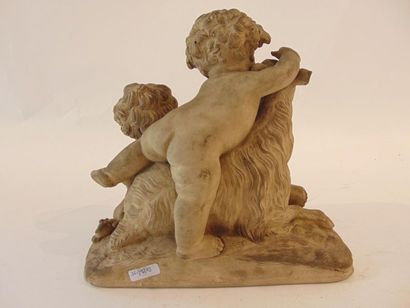SAMSON "Bacchanale de putti", 19th century, terracotta group with a slight patina,...