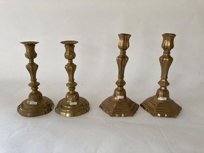 null Two pairs of Regency period and Louis XV style torches, early 18th and 19th...
