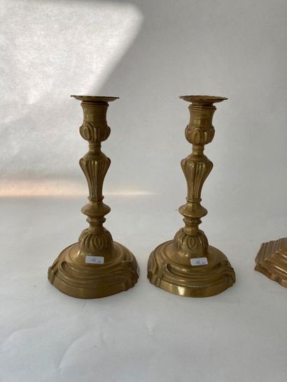 null Two pairs of Regency period and Louis XV style torches, early 18th and 19th...
