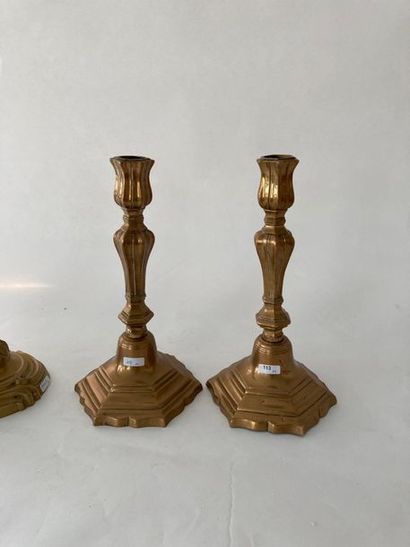 null Two pairs of Regency period and Louis XV style torches, early 18th and 19th...