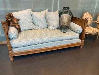 null Directoire period alcove bed transformed into a couch, columns on the facade,...