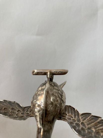 null Showcase objects in silver and silver plated metal, five pieces (pair of doves,...