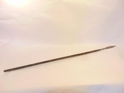 null Processional spear, probably 1600, wrought-iron blade with engraved decoration...