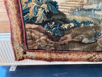 AUBUSSON [attribué à] "Greenery with waders", 18th century, tapestry, 257x334 cm...