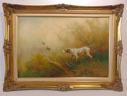 KINGMAN Eugène (1909-1975) "Dog on the lookout", XXth, oil on canvas, signed lower...