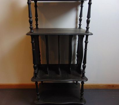 null Louis-Philippe period partition cabinet, mid-XIXth century, black lacquered...