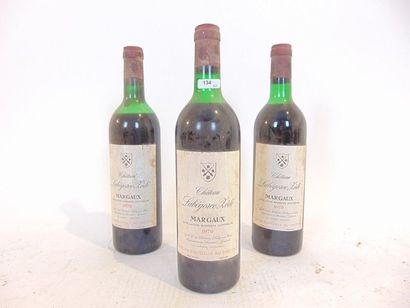 BORDEAUX (MARGAUX) Rouge, Château Labégorce-Zédé 1979, trois bouteilles [mi-épaule,...
