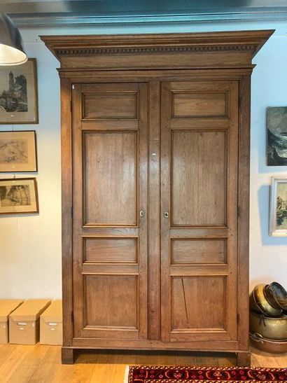 null 19th century double door cabinet, molded oak, 251x174x74 cm [wear and tear and...