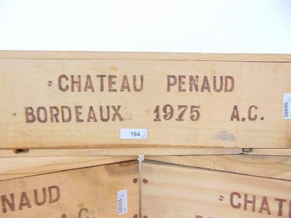 BORDEAUX Rouge, Château Penaud 1975, neuf bouteilles dans trois caisses d'origine...