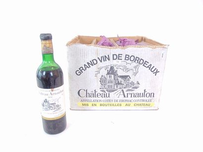 BORDEAUX (FRONSAC) Rouge, Château Arnauton 1970, douze bouteilles dans leur carton...