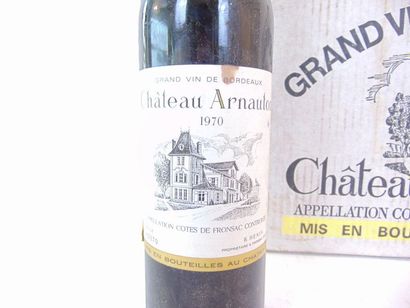 BORDEAUX (FRONSAC) Rouge, Château Arnauton 1970, douze bouteilles dans leur carton...