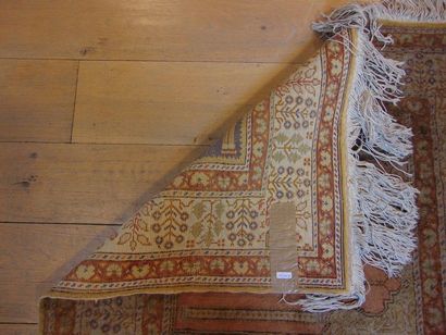 null Persian quadruple mihrab prayer mat, 87x148 cm approx. [wears].