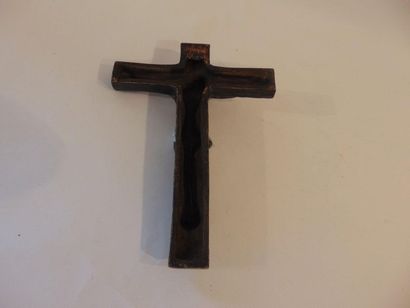 PICARD Denise "Crucifix", 20th, glazed ceramic subject, signed on the back, h. 46...