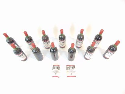 BORDEAUX (-SUPÉRIEUR) Rouge, Château Tertre-de-Martinon 1975, douze bouteilles dans...