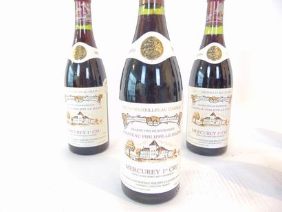 BOURGOGNE (MERCUREY) Rouge, Château Philippe-le-Hardi, 1er cru 1992, six bouteilles...