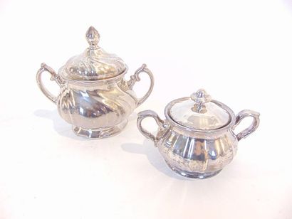 null Two tea sets with twisted ribs (large model) and straight ribs (small model),...