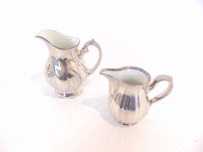 null Two tea sets with twisted ribs (large model) and straight ribs (small model),...