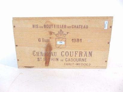 BORDEAUX (HAUT-MÉDOC) Rouge, Château Coufran, cru bourgeois 1981, six bouteilles...