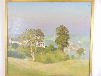 SERMON Lucien "Paysage provençal", [19]55, huile sur toile, signée et datée en bas...