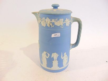 null Porcelain set, four pieces (Wedgwood jasperware covered jug, pair of openwork...