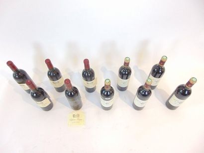 BORDEAUX Rouge, dix bouteilles :

- (SAINT-ESTÈPHE), Château La Croix-de-Pez 2000,...