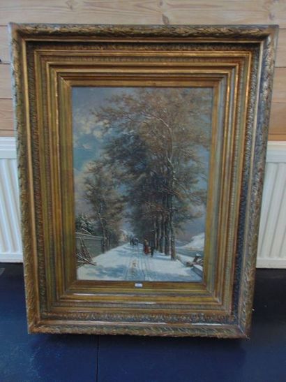 SODAR André (1830-1903) "Chemin enneigé", 1883, huile sur toile, signée et datée...