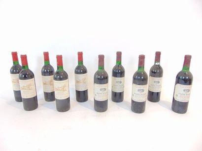 BORDEAUX Rouge, dix bouteilles :

- (SAINT-JULIEN), Croix-Saint-Pierre 1982, cinq...