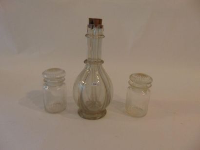 null Quadripartite liqueur bottle, early 20th century, glass, marked [MADE IN FRANCE]...