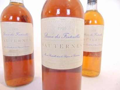 BORDEAUX (SAUTERNES) Bblanc liquoreux, Baron des Fontenilles 1995, five bottles [low...