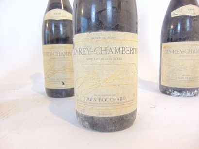 BOURGOGNE Rouge, huit bouteilles :

- (GEVREY-CHAMBERTIN), Julien Bouchard 1996,...