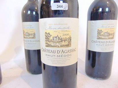 BORDEAUX (HAUT-MÉDOC) Rouge, Château d'Agassac, cru bourgeois 2000, cinq bouteilles...