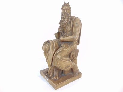 MICHEL-ANGE (1475-1564) [d'après] "Moses", circa 1900, terracotta print with shaded...