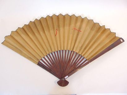 JAPON Large fan in the taste of the school Kanō, era Shōwa / early 20th century,...
