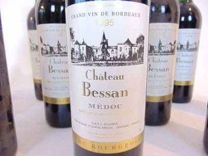BORDEAUX (MÉDOC) Rouge, Château Bessan 1995, douze bouteilles [normal/haut-épaul...