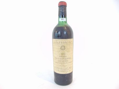 BORDEAUX (SAINT-ESTÈPHE) Rouge, Cos d'Estournel, 2e grand cru classé 1952, une bouteille...