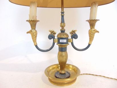 null Table lamp called "bouillotte" in the Empire style with two fires supported...