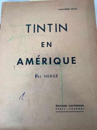 HERGÉ, REMI Georges dit (1907-1983) "Tintin en Amérique" (B&W and col.), Casterman,...