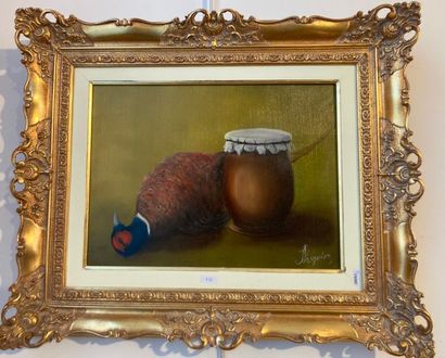 PASQUIER Jules "Still life", late XXth century, oil on canvas, signed lower right,...