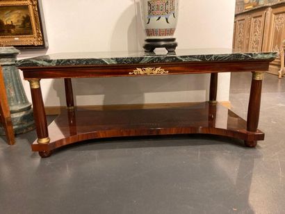 null Rectangular Empire style coffee table, XXth century, mahogany veneered wood,...