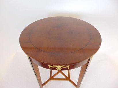 null Pedestal table in the Louis XVI style, opening with a drawer in the belt, XXth,...