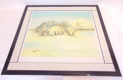 DALI Salvador [éditions] "African Tribe", circa 2000, polychrome lithograph, numbered...