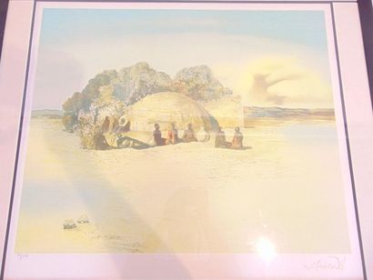 DALI Salvador [éditions] "African Tribe", circa 2000, polychrome lithograph, numbered...