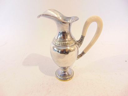 null Empire style tea and coffee service, 20th century, silver plated metal, ivory...