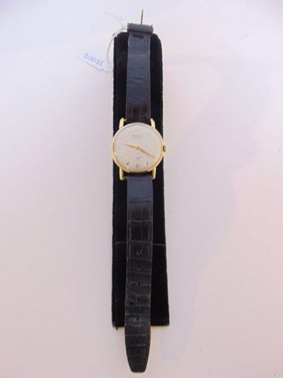 BUREN Men's Grand Prix wristwatch, 18-carat yellow gold case, numbered, l. 22.5 cm...