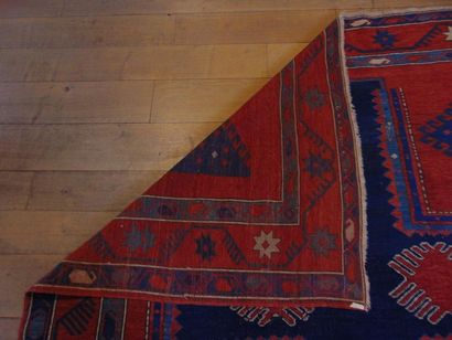 null Caucasian carpet in the Kazak style with a cruciform pattern on a brick field,...
