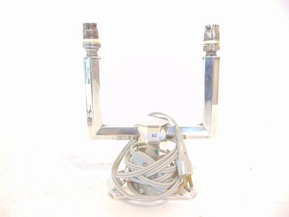 null Pair of Art Deco style candelabra with two lights mounted electrically, 20th...
