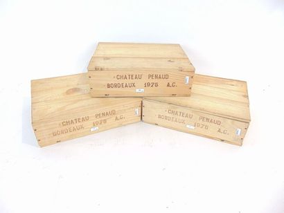 BORDEAUX Red, Château Penaud 1975, nine bottles in three original closed cases.