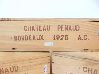 BORDEAUX Rouge, Château Penaud 1975, neuf bouteilles dans trois caisses d'origine...