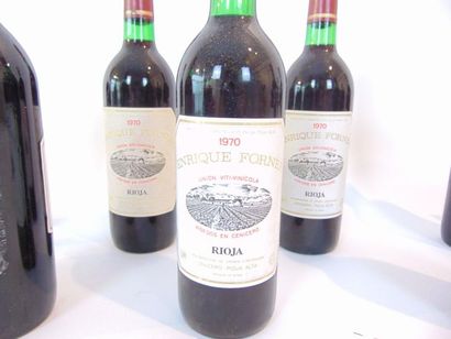 ESPAGNE (RIOJA) Rouge, Enrique Forner 1970, douze bouteilles dans leur carton d'origine...