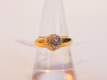 null Ring-ball in 18 karat yellow gold, punches, t. 54, 4 g approx.